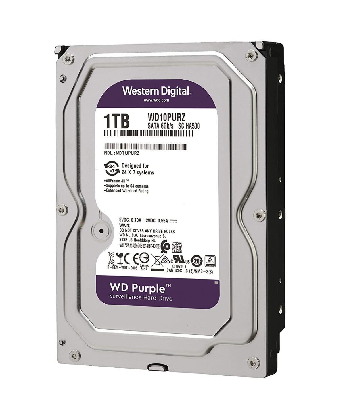 Western Digital 1 TB Purple Surveillance Internal Hard Drive