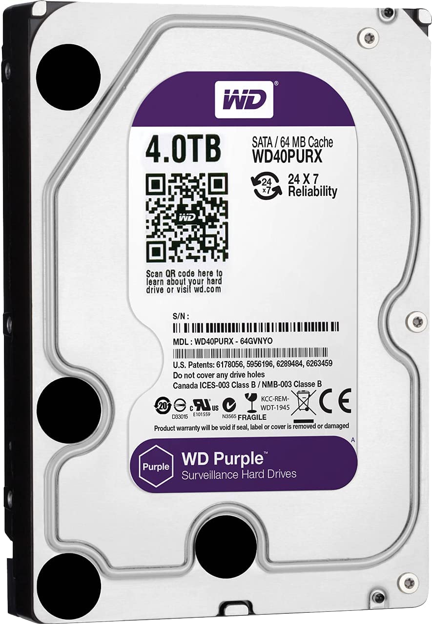 Western Digital 4 TB Purple Surveillance Internal Hard Drive